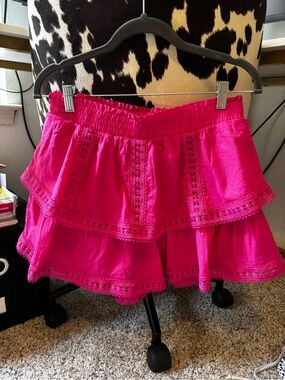 Francescas Bright Pink Tiered Eyelet skort